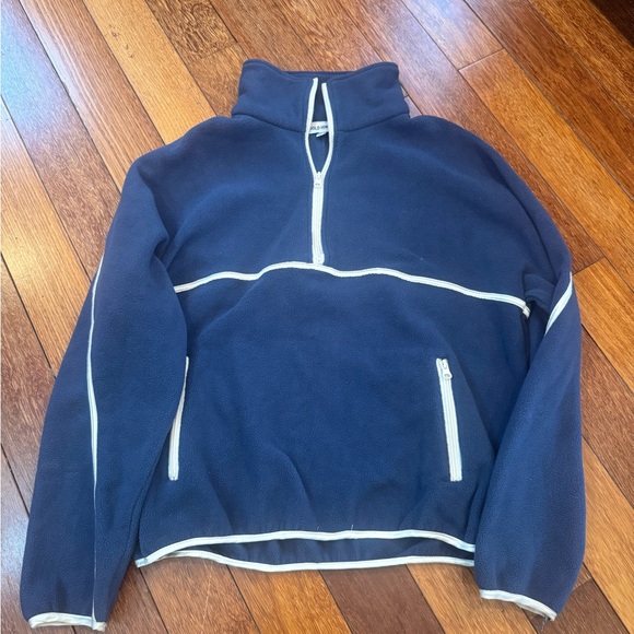 Gold Hinge Tops - Women's Navy Blue Gold Hinge XS Half-Zip Fleece Pullover Like New
